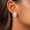 9ctw White and Blue Sapphrie Art-deco Huggie Earrings