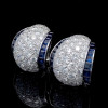 9ctw White and Blue Sapphrie Art-deco Huggie Earrings