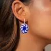 12ctw White and Blue Sapphire Art-deco Drop Earrings