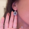 12ctw White and Blue Sapphire Art-deco Drop Earrings