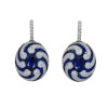 12ctw White and Blue Sapphire Art-deco Drop Earrings