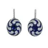 12ctw White and Blue Sapphire Art-deco Drop Earrings