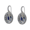 12ctw White and Blue Sapphire Art-deco Drop Earrings