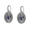 12ctw White and Blue Sapphire Art-deco Drop Earrings