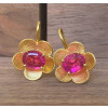 5ctw Oval Cut Fuchsia Sapphire Flower Drop Earrings