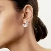6ctw Round Cut Tension-Set Matte Finish Disc Stud Earring
