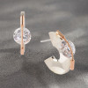 6ctw Round Cut Tension-Set Matte Finish Disc Stud Earring