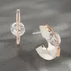 6ctw Round Cut Tension-Set Matte Finish Disc Stud Earring