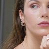 6ctw Round Cut Tension-Set Matte Finish Disc Stud Earring
