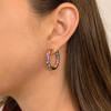 12ctw Multicolor Sapphire Paved Rainbow Hoop Earrings