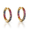 12ctw Multicolor Sapphire Paved Rainbow Hoop Earrings