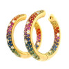 12ctw Multicolor Sapphire Paved Rainbow Hoop Earrings