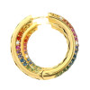 12ctw Multicolor Sapphire Paved Rainbow Hoop Earrings