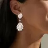 30ctw Pear Cut Vintage Halo Statement Drop Earrings