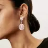 30ctw Pear Cut Vintage Halo Statement Drop Earrings