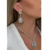 30ctw Pear Cut Vintage Halo Statement Drop Earrings