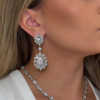 30ctw Pear Cut Vintage Halo Statement Drop Earrings
