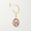16ctw Multicolor Sapphire Paved Egg Pendant Drop Earrings