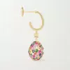16ctw Multicolor Sapphire Paved Egg Pendant Drop Earrings