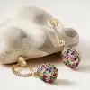 16ctw Multicolor Sapphire Paved Egg Pendant Drop Earrings