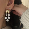 11ctw Round Cut Two Tone Swing Drop Earrings