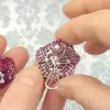 45ctw Invisibly-Set Ruby Flower Statement Earrings