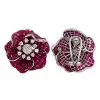 45ctw Invisibly-Set Ruby Flower Statement Earrings