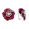 45ctw Invisibly-Set Ruby Flower Statement Earrings