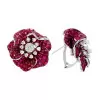 45ctw Invisibly-Set Ruby Flower Statement Earrings