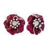 45ctw Invisibly-Set Ruby Flower Statement Earrings