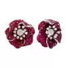45ctw Invisibly-Set Ruby Flower Statement Earrings