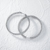 10ctw White Sapphire Paved Large Hoop Earrings