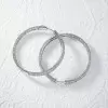 10ctw White Sapphire Paved Large Hoop Earrings