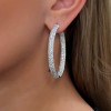 10ctw White Sapphire Paved Large Hoop Earrings