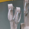 10ctw White Sapphire Paved Large Hoop Earrings