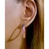 12ctw Multicolor and White Sapphire Paved Rainbow Earrings