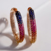 12ctw Multicolor and White Sapphire Paved Rainbow Earrings