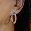 12ctw Multicolor and White Sapphire Paved Rainbow Earrings
