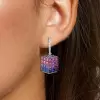 12ctw Asscher Cut Rainbow Sapphire Drop Earrings