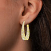 4ctw White Sapphire Paved Inside-out Oval Hoop Earrings