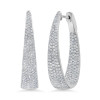 4ctw White Sapphire Paved Inside-out Oval Hoop Earrings