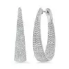 4ctw White Sapphire Paved Inside-out Oval Hoop Earrings