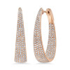 4ctw White Sapphire Paved Inside-out Oval Hoop Earrings