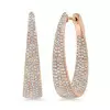 4ctw White Sapphire Paved Inside-out Oval Hoop Earrings