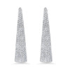 4ctw White Sapphire Paved Inside-out Oval Hoop Earrings