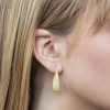 4ctw White Sapphire Paved Inside-out Oval Hoop Earrings