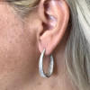 4ctw White Sapphire Paved Inside-out Oval Hoop Earrings