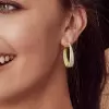 4ctw White Sapphire Paved Inside-out Oval Hoop Earrings