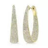 4ctw White Sapphire Paved Inside-out Oval Hoop Earrings