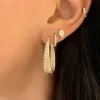 4ctw White Sapphire Paved Inside-out Oval Hoop Earrings